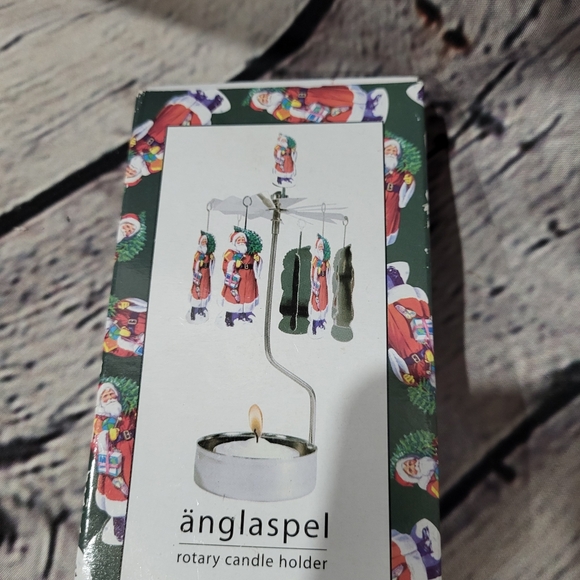 Anglaspel Swedish Rotary Tea Light Candle Holder Santa Theme NIB - Picture 2 of 4